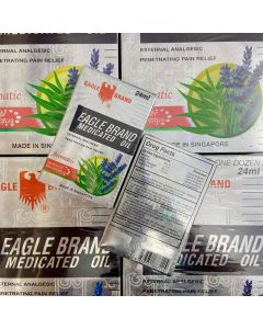 Eagle Brand White Medicated Oil 12 x 24ml (Buy 2 get 6 roll on 8ml)